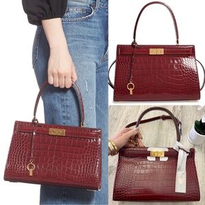 New Tory Burch Lee Radziwill Crocodile Bag